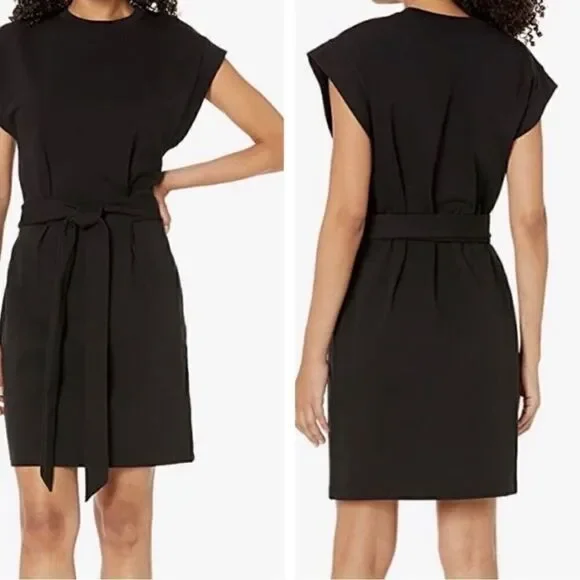 Vince Black Tie Waist Mini Dress | Size L - Picture 1 of 9